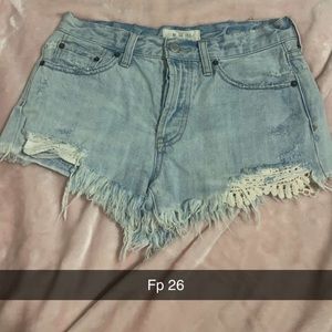 Free people lace jean shorts